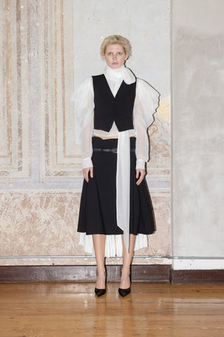 TAILORED LACE-UP VEST IN WOOL
