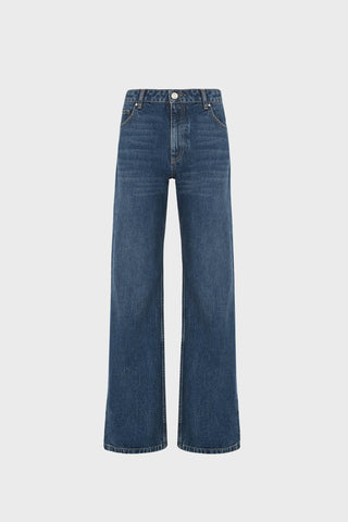 WIDE-LEG JEANS IN STONE-WASHED DENIM