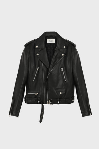 OVERSIZED BIKER JACKET IN CALFSKIN