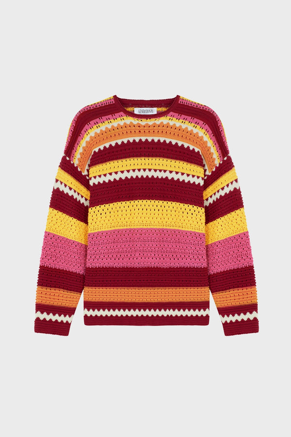 CROCHET-KNIT OVERSIZED SWEATER
