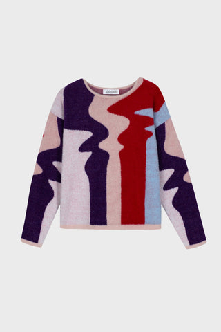 MULTICOLOR BRUSHED-KNIT SWEATER