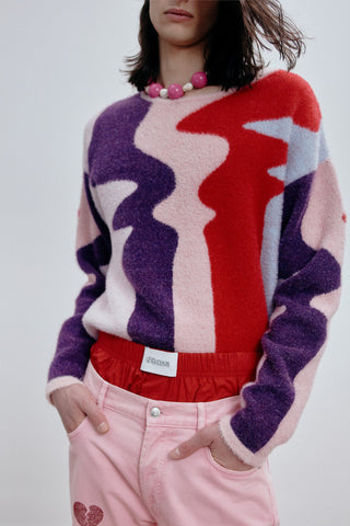 MULTICOLOR BRUSHED-KNIT SWEATER