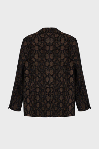 SINGLE-BREASTED JACKET IN SNAKE-PRINT LAMBSKIN