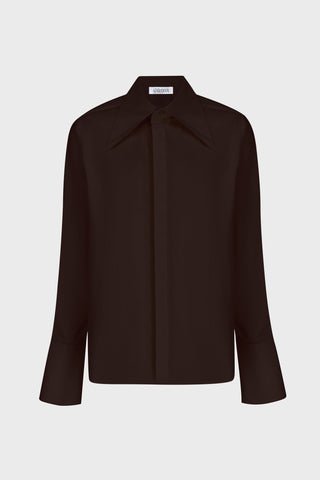 GIANT-COLLAR TAILORED SHIRT IN COTTON-POPLIN