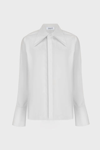 GIANT-COLLAR TAILORED SHIRT IN COTTON-POPLIN