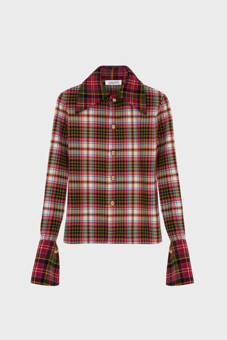 TAILORED GIANT-COLLAR SHIRT IN TARTAN
