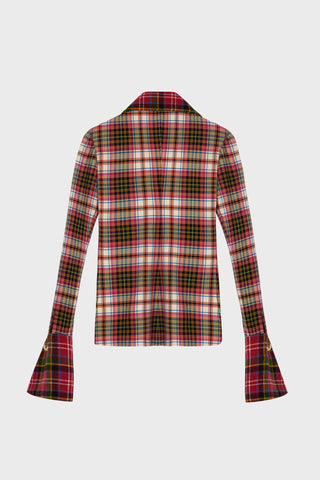 TAILORED GIANT-COLLAR SHIRT IN TARTAN