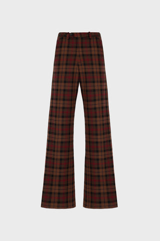 TAILORED WIDE-LEG PANTS IN TARTAN