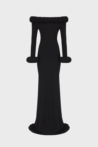 SCULPTED MAXI DRESS IN CREPE-JERSEY