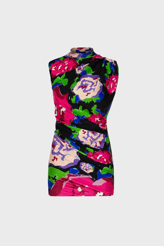 TWISTED MINI DRESS IN PRINTED STRETCH-JERSEY