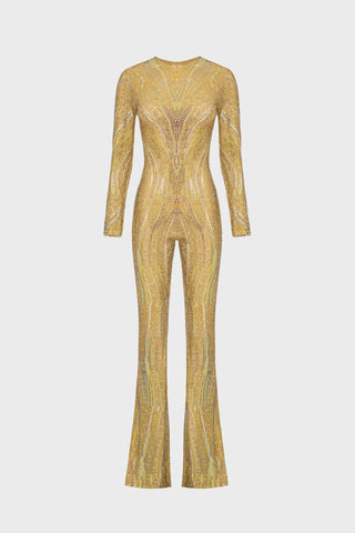 CRYSTAL EMBELLISHED JUMPSUIT IN TULLE