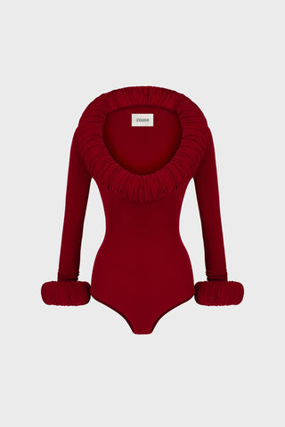 SCULPTED BODYSUIT IN CREPE-JERSEY