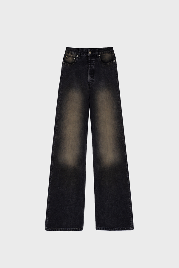 WIDE-LEG JEANS IN SUN-FADED DENIM