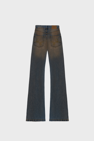 WIDE-LEG JEANS IN SAND-WASHED DENIM