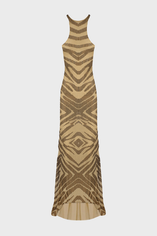 CRYSTAL-EMBELLISHED MERMAID DRESS IN MESH