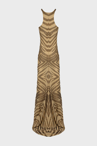 CRYSTAL-EMBELLISHED MERMAID DRESS IN MESH