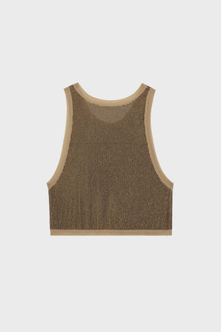 CRYSTAL-EMBELLISHED TANK TOP IN MESH