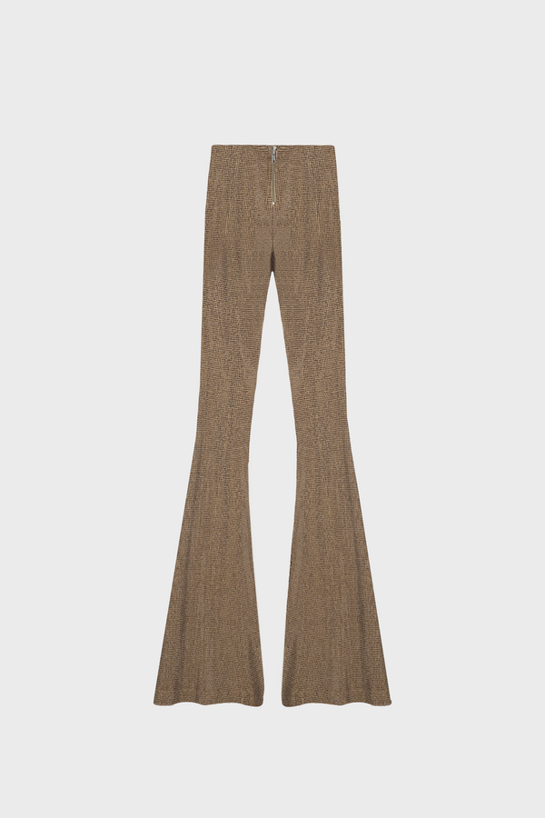 CRYSTAL-EMBELLISHED FLARED PANTS IN CREPE-JERSEY