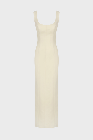 TAILORED MIDI TANK DRESS IN SILK-BLEND WOOL