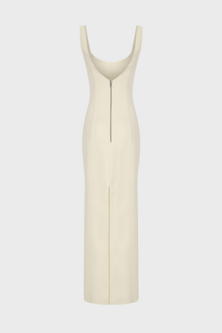 TAILORED MIDI TANK DRESS IN SILK-BLEND WOOL