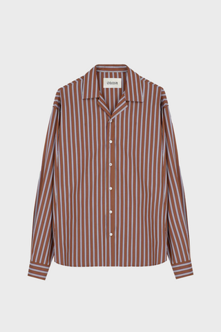STRIPED LOOSE-FIT SHIRT IN COTTON-POPLIN