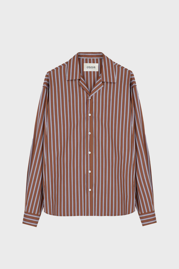 STRIPED LOOSE-FIT SHIRT IN COTTON-POPLIN
