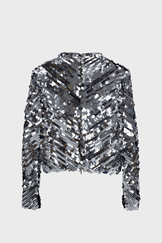 HAND-EMBELLISHED TOP IN MESH