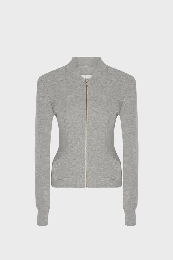 TIGHT-FIT BOMBER JACKET IN COTTON-JERSEY