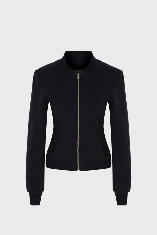 TIGHT-FIT BOMBER JACKET IN COTTON-JERSEY