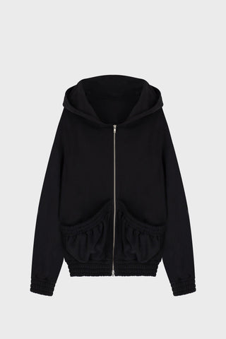 ZIPPED HOODIE IN COTTON-JERSEY