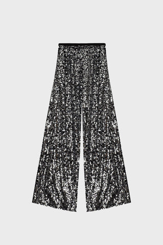 WIDE-LEG PANTS IN SEQUIN-EMBELLISHED TULLE
