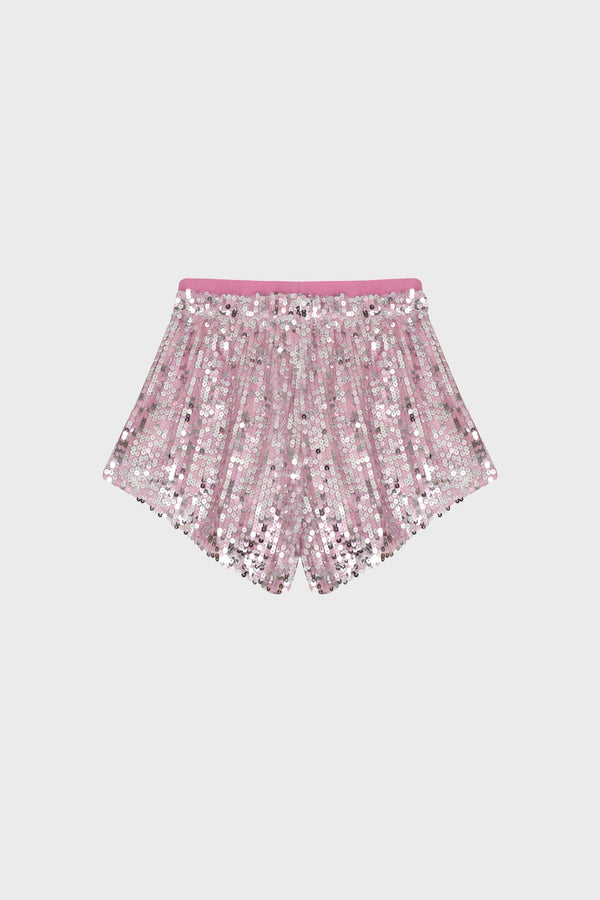 MINI SHORTS IN SEQUIN-EMBELLISHED TULLE