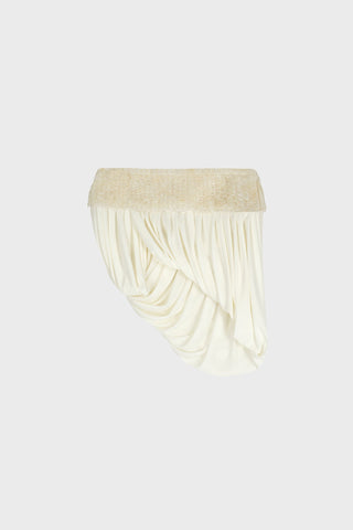 PEARL-EMBROIDERED MINI SKIRT IN VISCOSE-JERSEY