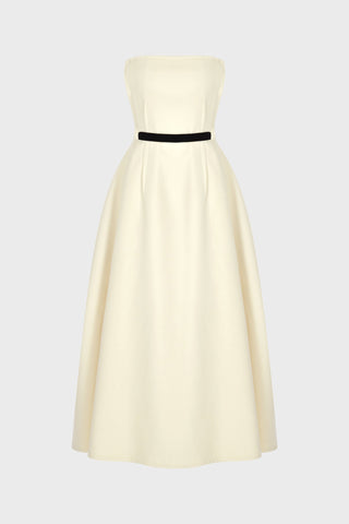 TAILORED MIDI DRESS IN SILKY-WOOL