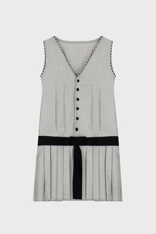 TAILORED GILET DRESS IN VIRGIN-WOOL