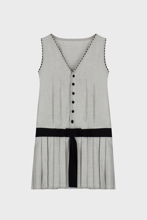 TAILORED GILET DRESS IN VIRGIN-WOOL