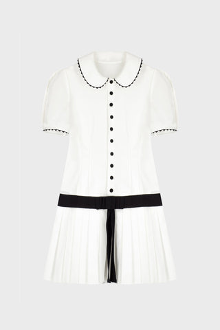TAILORED GILET DRESS IN COTTON-POPLIN