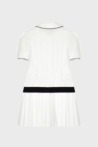 TAILORED GILET DRESS IN COTTON-POPLIN