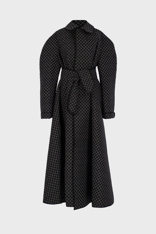 TAILORED QUILTED COAT IN TECHNICAL-COTTON