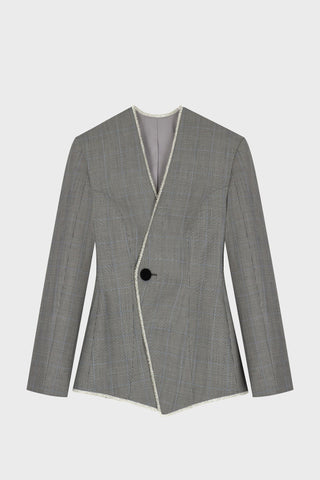 TAILORED CRYSTAL-EMBELLISHED JACKET IN MERINO-WOOL