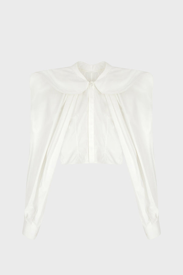 TAILORED SCULPTED SHIRT IN COTTON-POPLIN