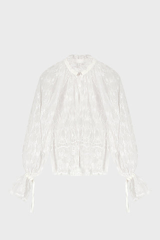 TAILORED RUFFLED SHIRT IN LACE