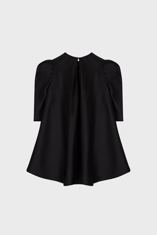 TAILORED BALLOON-SLEEVE DRESS IN SILK-ORGANZA