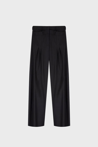 TAILORED PLEATED PANTS IN MERINO-WOOL
