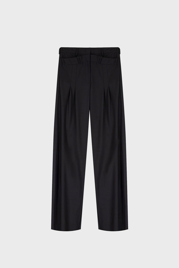 TAILORED PLEATED PANTS IN MERINO-WOOL