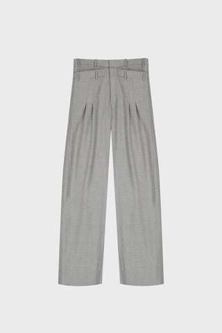 TAILORED PLEATED PANTS IN VIRGIN-WOOL