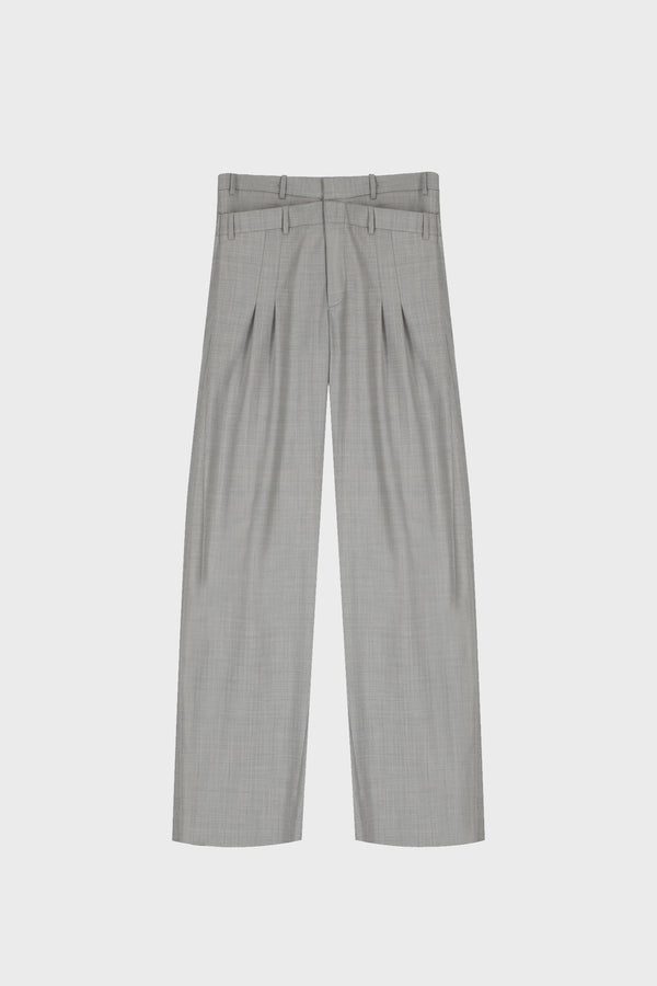 TAILORED PLEATED PANTS IN VIRGIN-WOOL