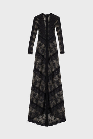 LONG-SLEEVE MAXI DRESS IN LACE