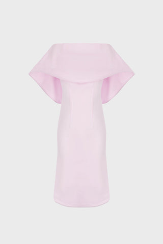 TAILORED MINI DRESS IN COTTON-SATIN