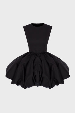 BUBBLE-SKIRT MINI DRESS IN TECHNICAL-COTTON